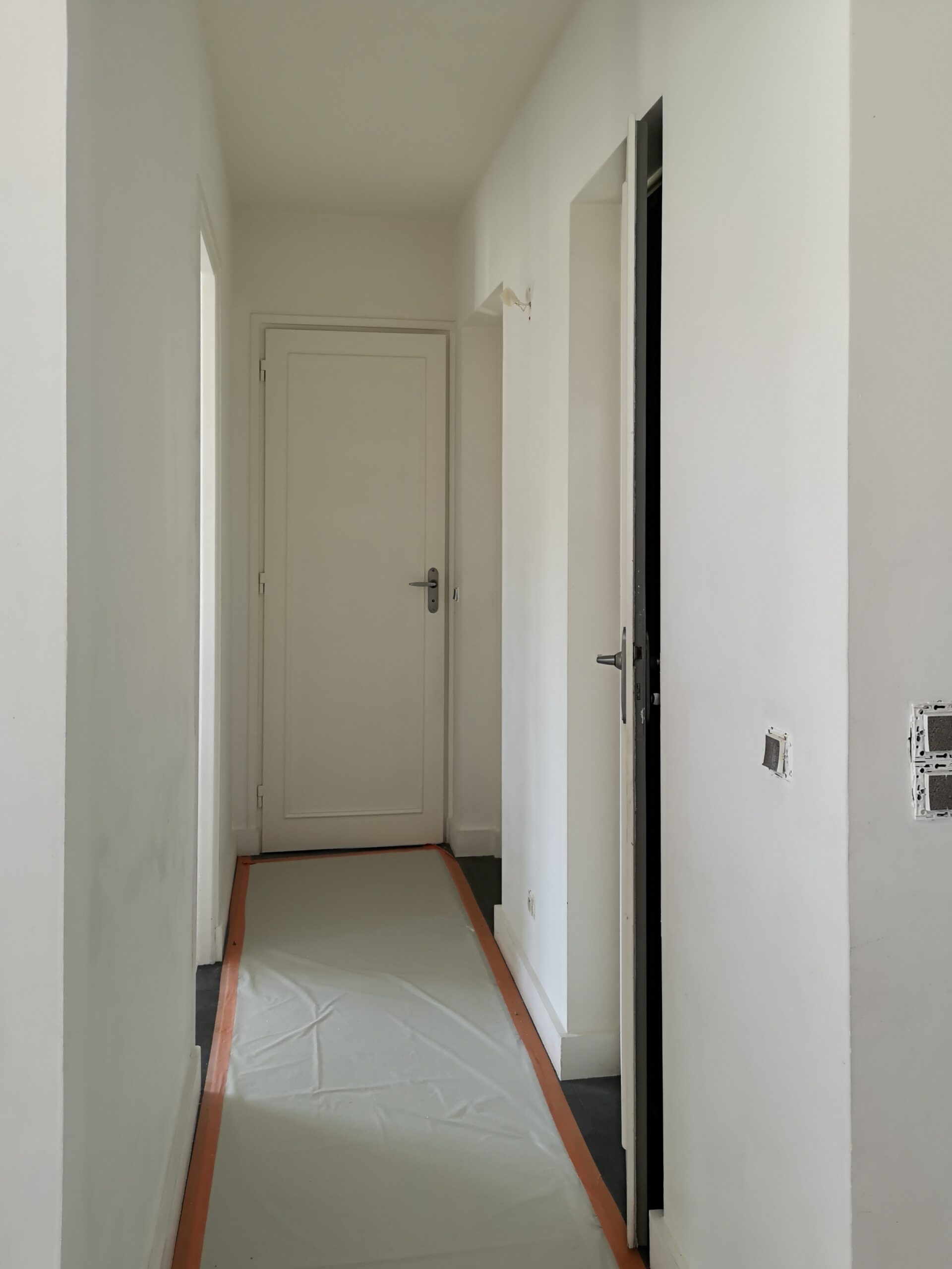 Protection du couloir pendant les travaux
