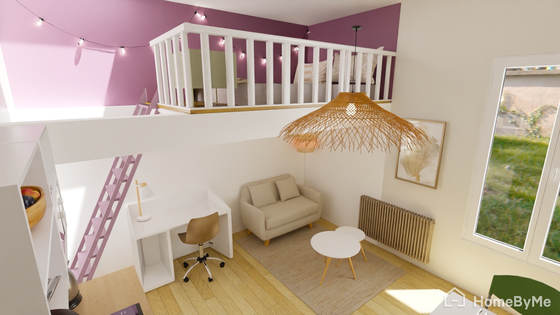 Vue 3D de l'espace de vie